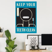 1936-38 「保Your Tith Clean」再現 ポスター (ホームオフィス)