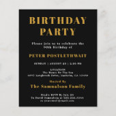 1936 Budget 90th Birthday Invitation Black Gold チラシ (裏面)