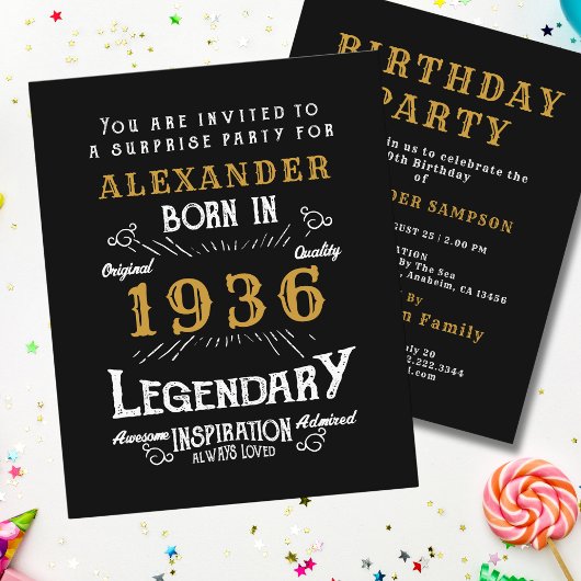 1936 Budget 90th Birthday Invitation Legend チラシ
