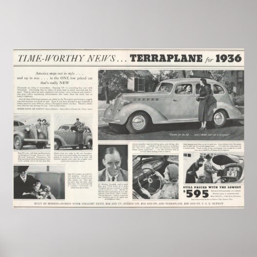 1936 Hudson Terraplane Ad ポスター (正面)