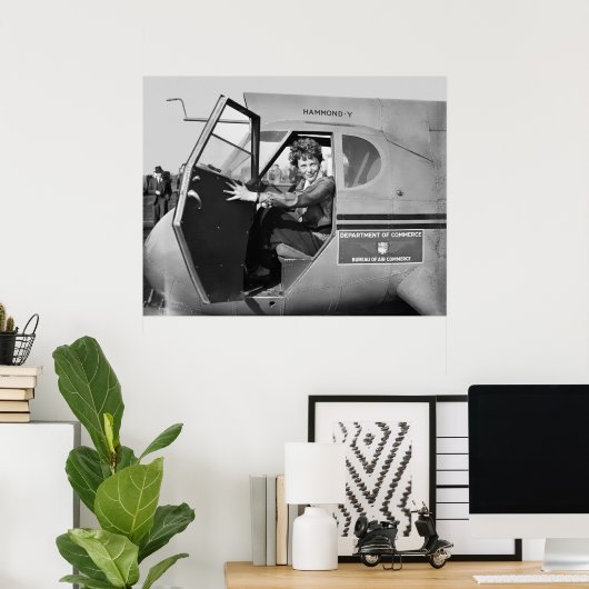 1936 PORTRAIT of AMELIA EARHART ポスター (ホームオフィス)