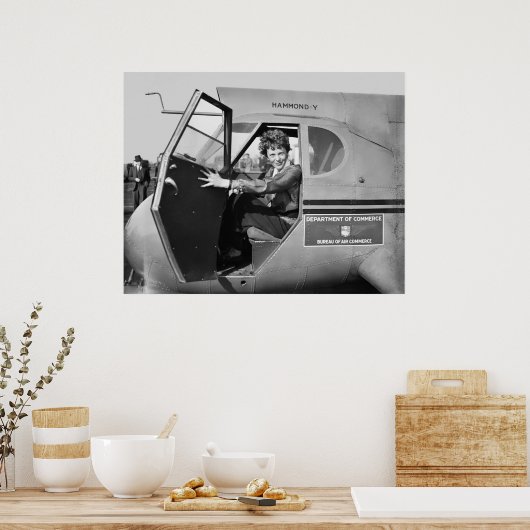 1936 PORTRAIT of AMELIA EARHART ポスター (キッチン)