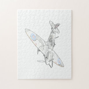 1936 WWIIスピットファイア戦闘機航空機カラー ジグソーパズル