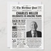 1937カスタム年新聞紙誕生日カードのトレンド シーズンカード (正面)