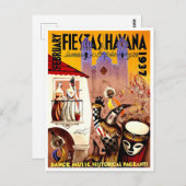 1937ハバナカーニバルヴィンテージ旅行はがき ポストカード (正面/裏面)