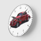 1937レッドデラックスクーペ時計 ラウンド壁時計 (傾斜)