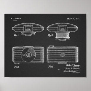 1937ヴィンテージカメラ特許アートスケッチプリント ポスター