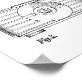 1937ヴィンテージカメラ特許アートスケッチプリント ポスター (角)