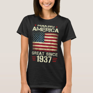 1937年から素晴らしアメリカを作るヴィンテージ85th Birt Tシャツ