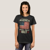 1937年から素晴らしアメリカを作るヴィンテージ85th Birt Tシャツ (正面フル)