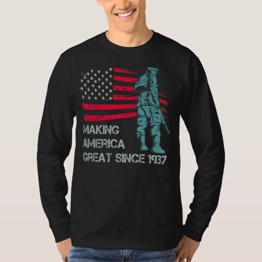 1937年から85番目の誕生日が素晴らしアメリカを作る Tシャツ (正面)
