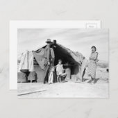 1937年にオクラホマに戻される4人の家族 ポストカード (正面/裏面)