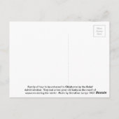 1937年にオクラホマに戻される4人の家族 ポストカード (裏面)