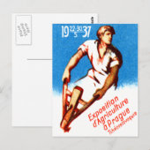 1937年プラハのポスター ポストカード (正面/裏面)