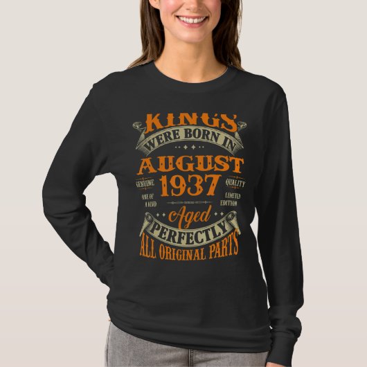 1937年メンズ85生まれ誕生日For Kings威厳がある 8 Tシャツ (正面)