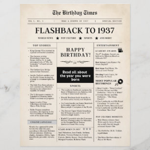 1937年新聞風 記念品 セピア調