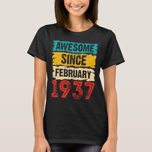 1937年2月素晴らし86誕生以来86歳 Tシャツ (正面)