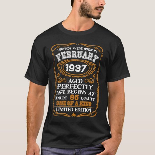 1937年2月86日誕生日1937歳 Tシャツ (正面)