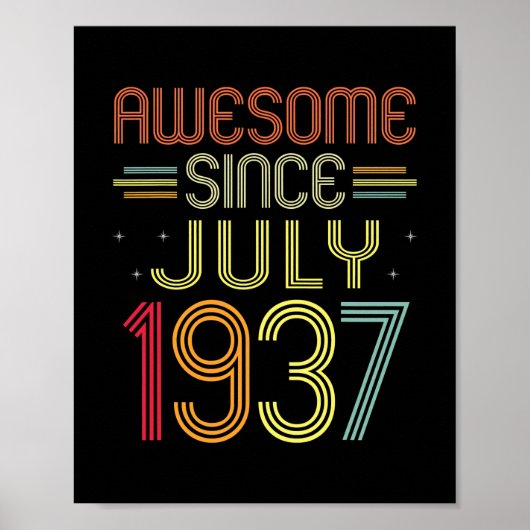 1937年7月以来85誕生日素晴らしギフト ポスター (正面)