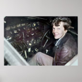 1937年 アメリア・イアハートの飛行機コックピット写真 ポスター (正面)