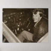 1937年 アメリア・イアハート飛行機コックピット写真 ポスター (正面)