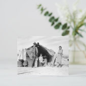 1937年、オクラホマ州へ戻ることになった4人家族 ポストカード (スタンド正面)