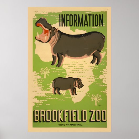 1937年、ブルックフィールドシカゴ動物園のカバを見に行こう！ ポスター (正面)