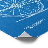 1937自転車ヘッドランプデザイン特許プリント ポスター (角)