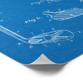 1937 Golf Club Patent Art Drawing Print ポスター (角)