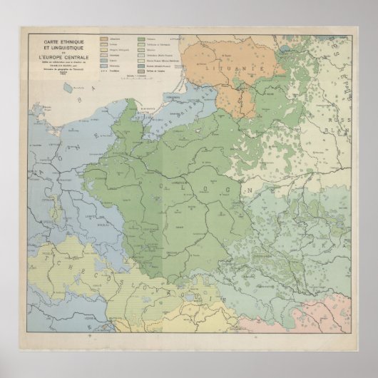 1937 Linguistic Map of Central and Eastern Europe, ポスター (正面)
