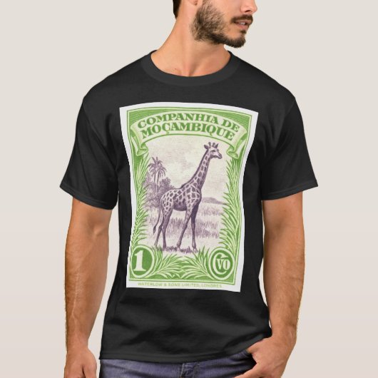 1937 Mozambique Giraffe Postage Stamp Tシャツ (正面)