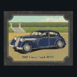 1937 Vintage Blue Frazer Nash Car ポスター<br><div class="desc">Calling all automobile enthusiasts! Oh, the good old days when cars were as big as houses, got 3 miles to the gallon, and cost $300. (Is any of that true?) It looks like an old print, but it's new art with a vintage look. Lots of textures and quiet colors. The...</div>