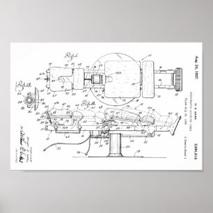 1937 Vintage Chiropractic Table Patent Art Print ポスター