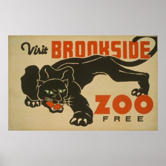 1937 Visit Brookside Zoo WPAポスター ポスター (正面)