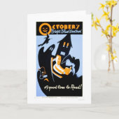 1937 WPAを読むハロウィン カード (黄色い花)