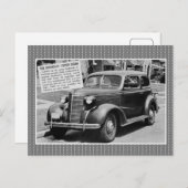 1938シボレー2ドアセダンクラシック車 ポストカード (正面/裏面)