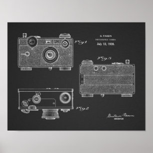 1938ヴィンテージカメラ特許アートスケッチプリント ポスター