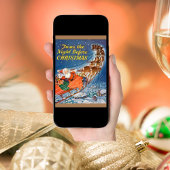 1938ヴィンテージサンタクロースレイトインディア飛んでいる シーズンカード