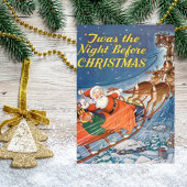 1938ヴィンテージサンタクロースレイ |トナカイ飛んでいる ポストカード