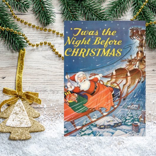 1938ヴィンテージサンタクロースレイ |トナカイ飛んでいる ポストカード