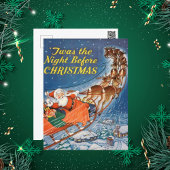 1938ヴィンテージサンタクロースレイ |トナカイ飛んでいる ポストカード