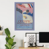1938ヴィンテージ冬のスポーツ旅行と湖プラシッド ポスター (ホームオフィス)