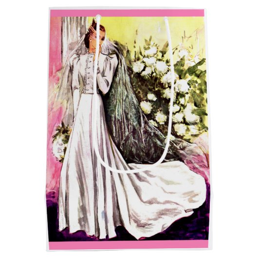 1938年のウェディングドレスのプリント ミディアムペーパーバッグ (裏面)