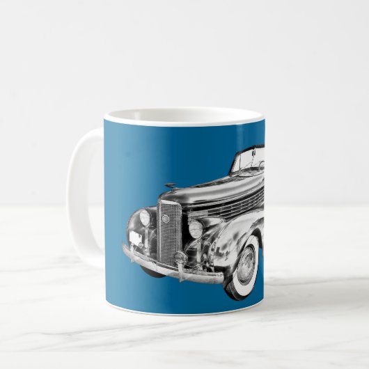 1938年のキャデラックLasalleのイラストレーション コーヒーマグカップ (正面左)