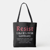 1938年のドイツのように抵抗 トートバッグ (裏面)
