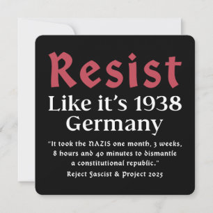 1938年のドイツのように抵抗 招待状