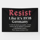 1938年のドイツのように抵抗 横断幕 (横)