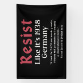 1938年のドイツのように抵抗 横断幕 (縦)