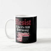1938年のドイツ米国国旗のように抵抗 コーヒーマグカップ (左)