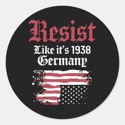 1938年のドイツ米国国旗のように抵抗 ラウンドシール (正面)